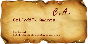 Czifrák Aminta névjegykártya
